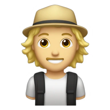 A blond guy with a goatee and a black cap holding a flag that says ratio. sticker