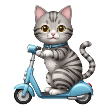 Cat on a scooter  sticker