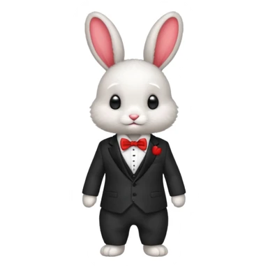 baby bunny in suit no carrot red bowtie sticker