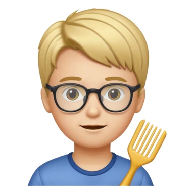 Kid with comb hair and glasses  sticker