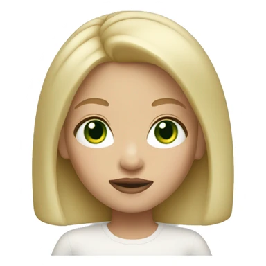 Memoji blonde girl green eyes sticker