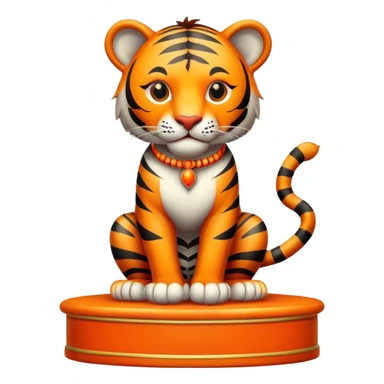 Vintage circus tiger on podium sticker
