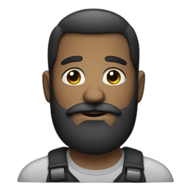 Gay guy with big black beard and chubby face sticker