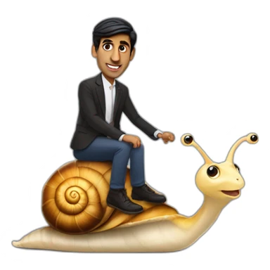 Rishi sunak riding a snail sticker