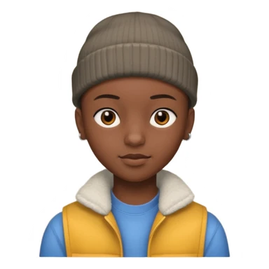 an african teen with buzzcut and wears a beanie sticker