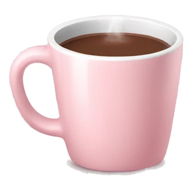 light pink mug with hot chocolate sticker