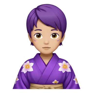 não binário japones kimono roxo sticker