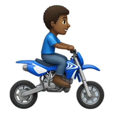 Person riding a blue dirt bike side profile sticker