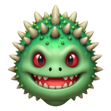 poisonous mushroom monster portrait, head and shoulders only, toxic green glow, scary grin, spiky mushroom head, 3D cartoon, mobile game icon style, clean background, no text, no watermark

 sticker