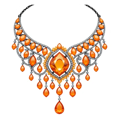 fantasy-magic-orange-necklace-diamonds sticker