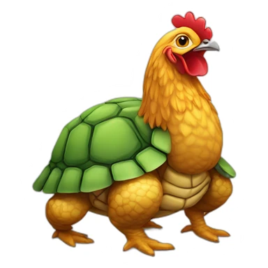 poulet sur une tortue sticker