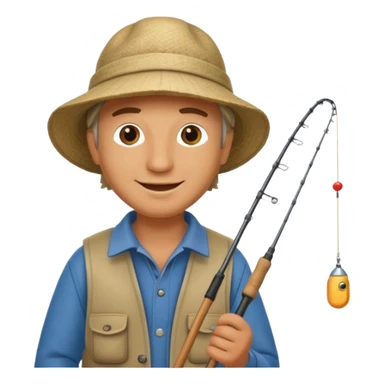 happy fisherman sticker