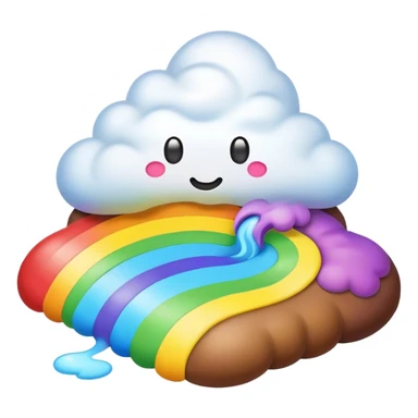 rainbow poop emoji dreamy landscape  sticker