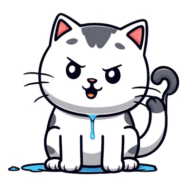 cat vomiting sticker