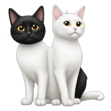 White Cat and Black Cat together sticker
