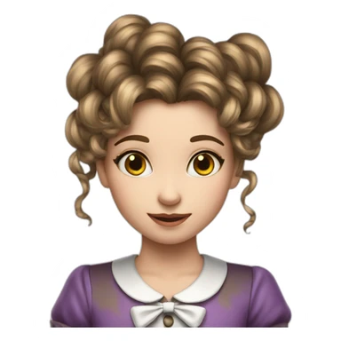 Alice in worderland brun hair sticker