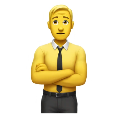 yellow man doing a shoulder shrug to show that he doesn't know something sticker