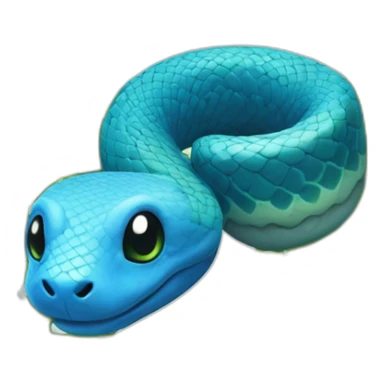 Blue Snake with cilantro around head sticker