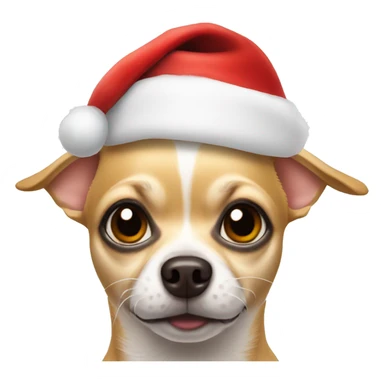 Chihuahua wearing Santa hat sticker