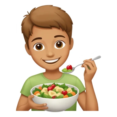 person eating a bowl of healthy food sticker