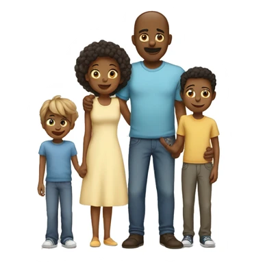A family with parents and their children together. sticker