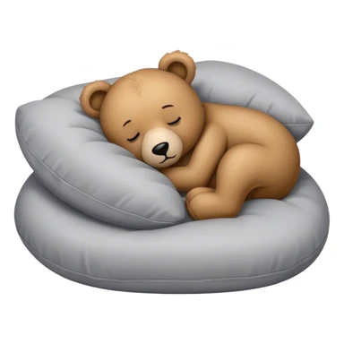 Teddy bear sleeping on grey pillow  sticker