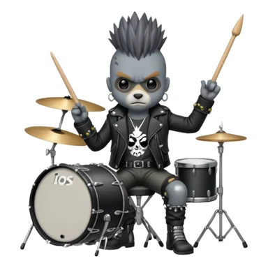 drummer animal punk sticker