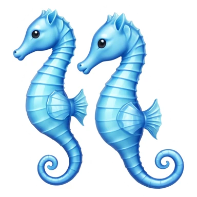 two pale blue seahorses sticker