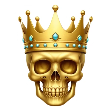 Golden skull with crown sticker