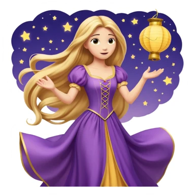 Rapunzel sending to sky lathern  sticker