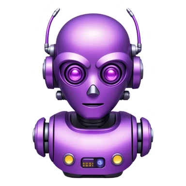 glitter purple cyberpunk robot sticker