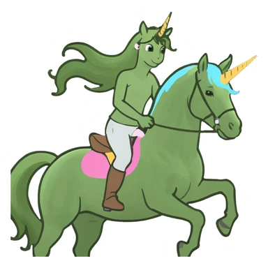 a horse riding a unicorn sticker