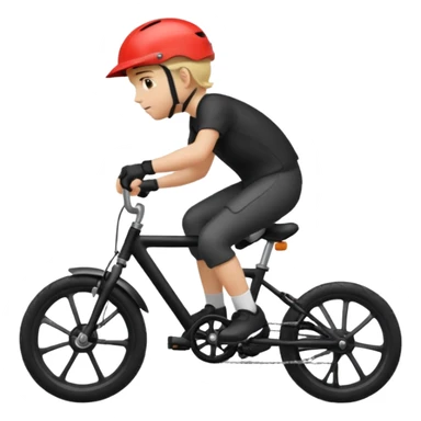 bike riding black bike blonde hair boy helmet sticker