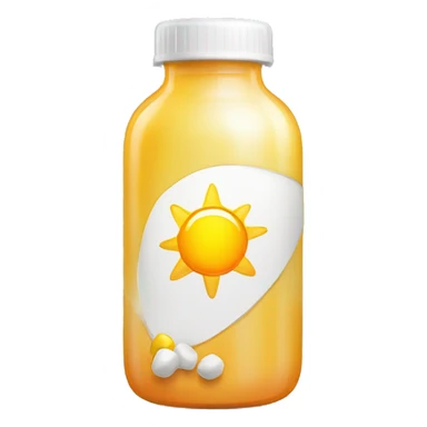 vitamin bottle with a sun on the side representing vitamin D sticker