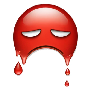 crying emoji with red tear drops sticker