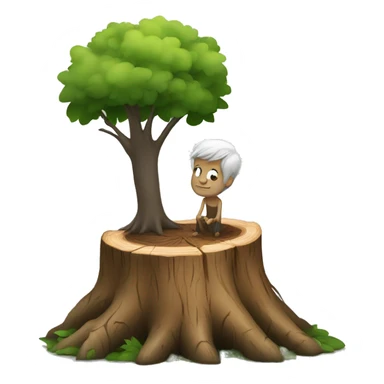 skinny white man in love with tree stump sticker