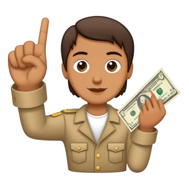 Dollar bill flipping the bird sticker