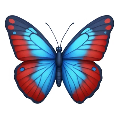 Blue and red butterfly sticker