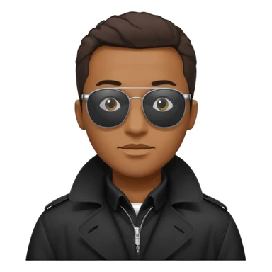 black man in black trenchcoat and sunglasses sticker
