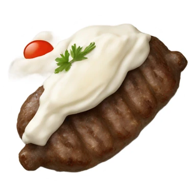 Bosnian national dish cevapi add kaymak and remove the red  sticker