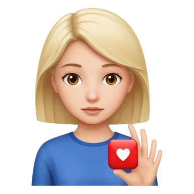 a girl pushing a repost button sticker