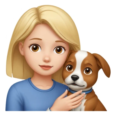 Girl petting a dog sticker
