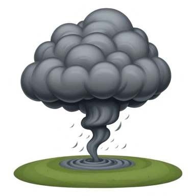 A thick dark funnel cloud sweeping across open plains. sticker