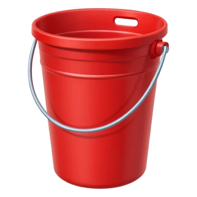 red bucket without handle sticker