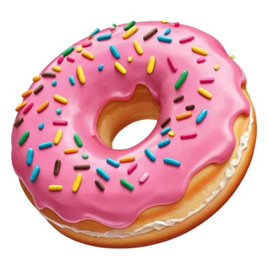 Primitive style donut with flat color and no shading sticker