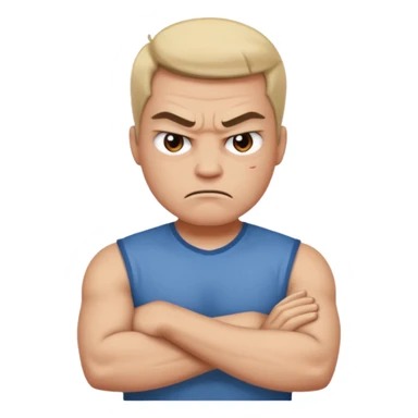 angry face with arms crossed sticker