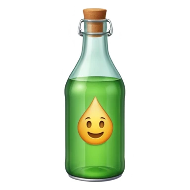 Bottle of wine glass green sticker