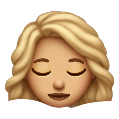 girl with dirty blonde hair sleeping with pink blankets  sticker