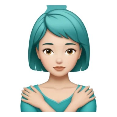 Teal hugs with Belles wording short hair sticker