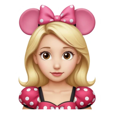 girl Hazel eyes blonde hair Minnie mouse ears sticker